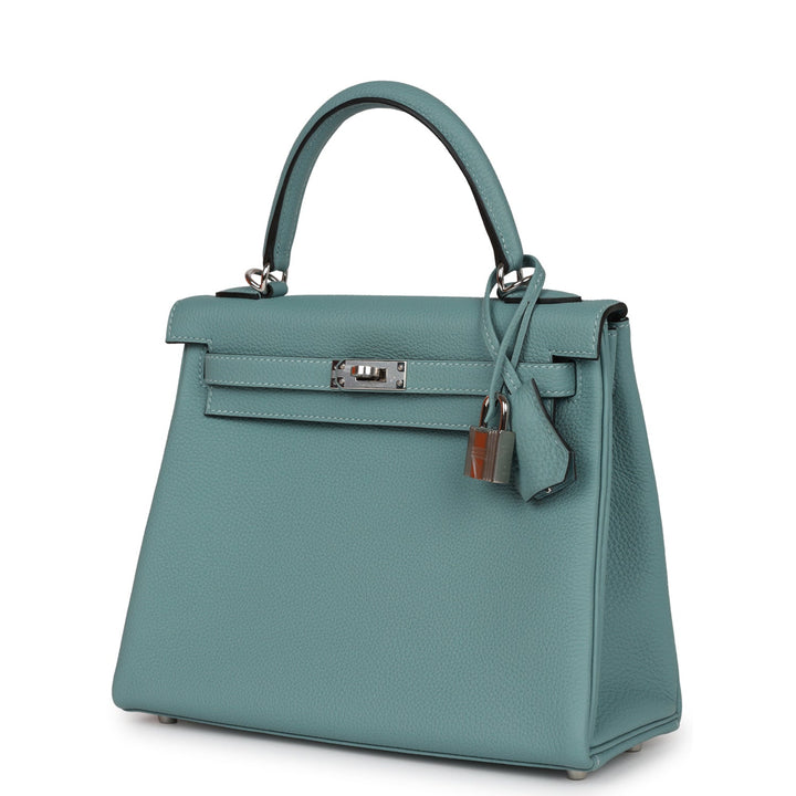 Top quality Hermes Kelly Retourne 25 Ciel Togo Palladium Hardware