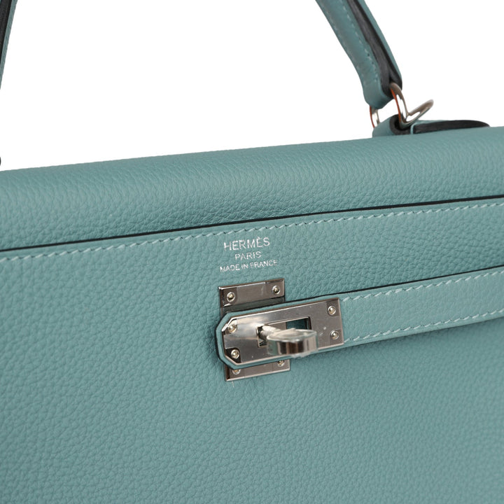 Top quality Hermes Kelly Retourne 25 Ciel Togo Palladium Hardware