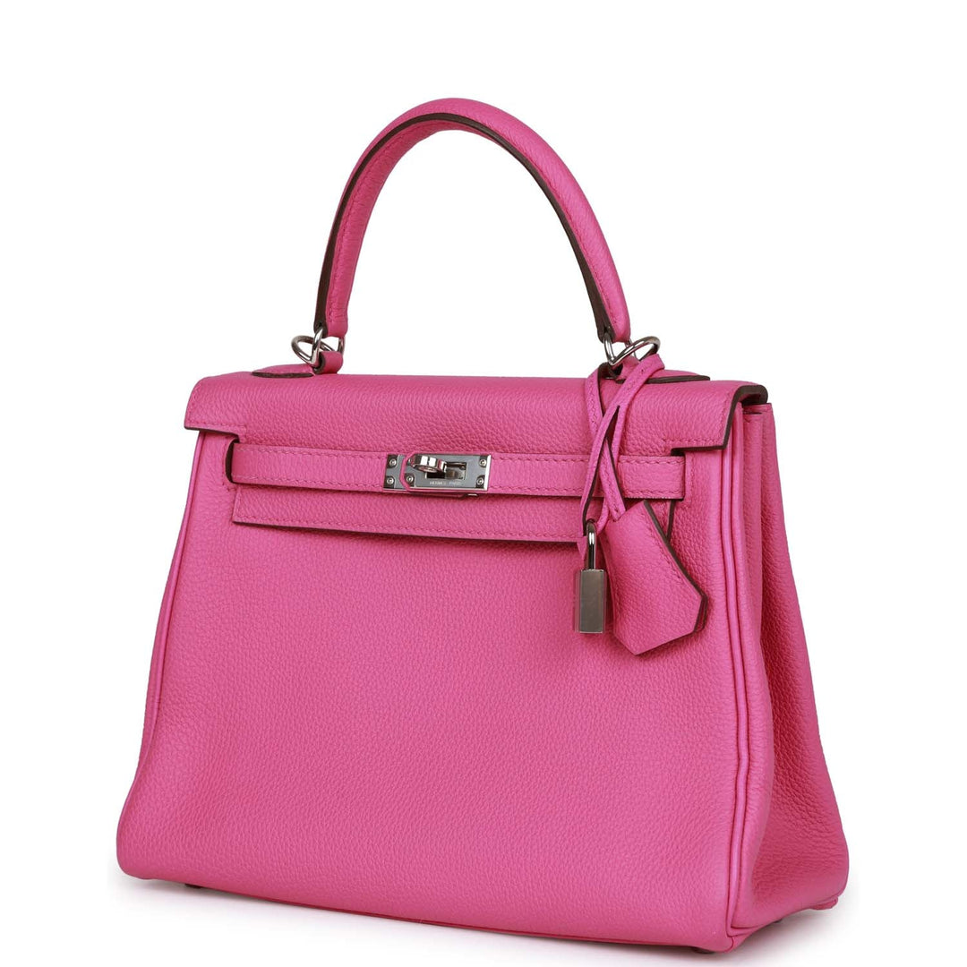 Top quality Hermes Kelly Retourne 25 Magnolia Togo Palladium Hardware