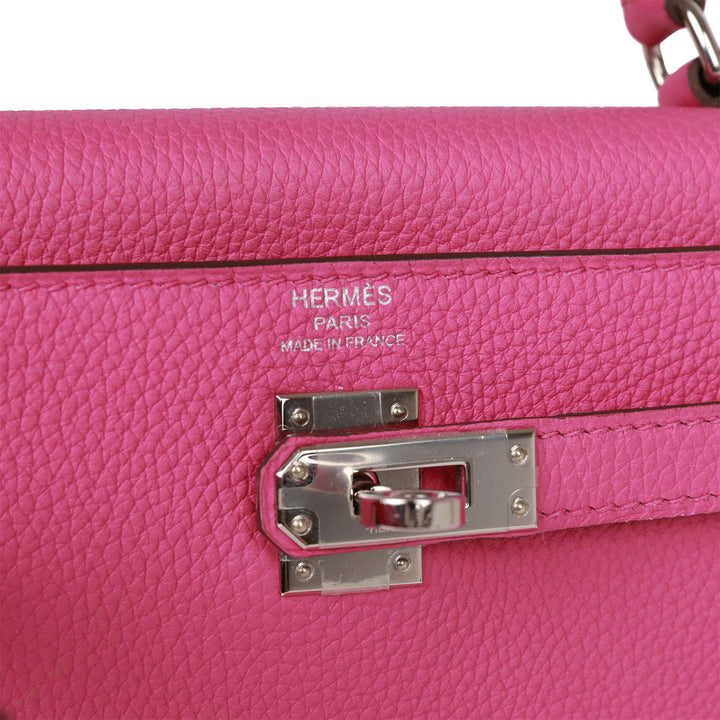 Top quality Hermes Kelly Retourne 25 Magnolia Togo Palladium Hardware