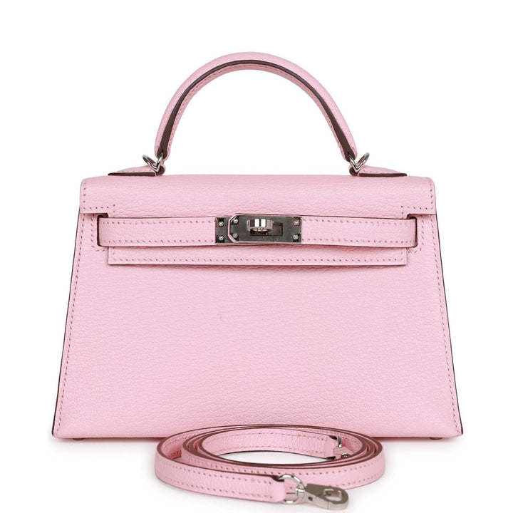 Top quality Hermes Kelly Sellier 20 Rose Sakura Chevre Palladium Hardware