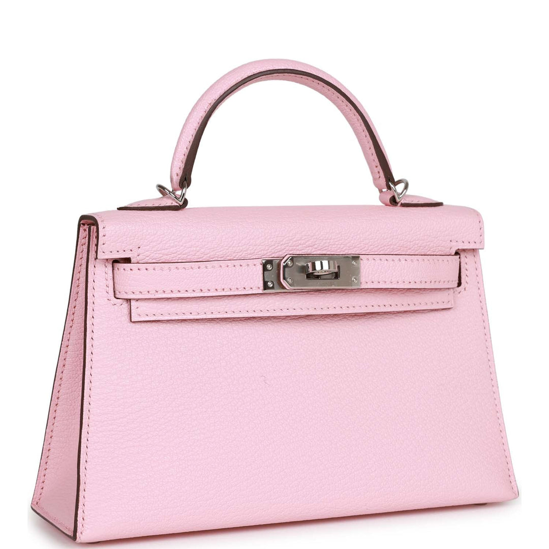Top quality Hermes Kelly Sellier 20 Rose Sakura Chevre Palladium Hardware