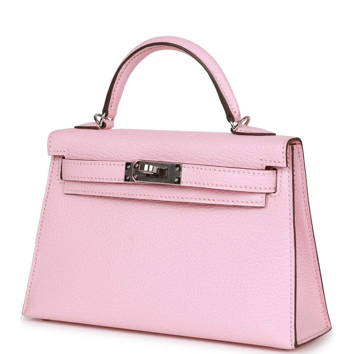 Top quality Hermes Kelly Sellier 20 Rose Sakura Chevre Palladium Hardware