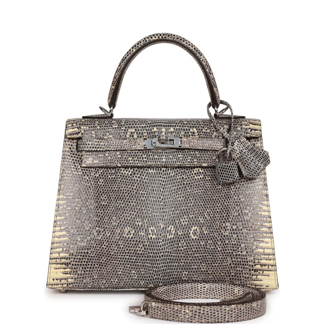 Top quality Hermes Kelly Sellier 25 Ombre Veranus Salvator Lizard Palladium Hardware