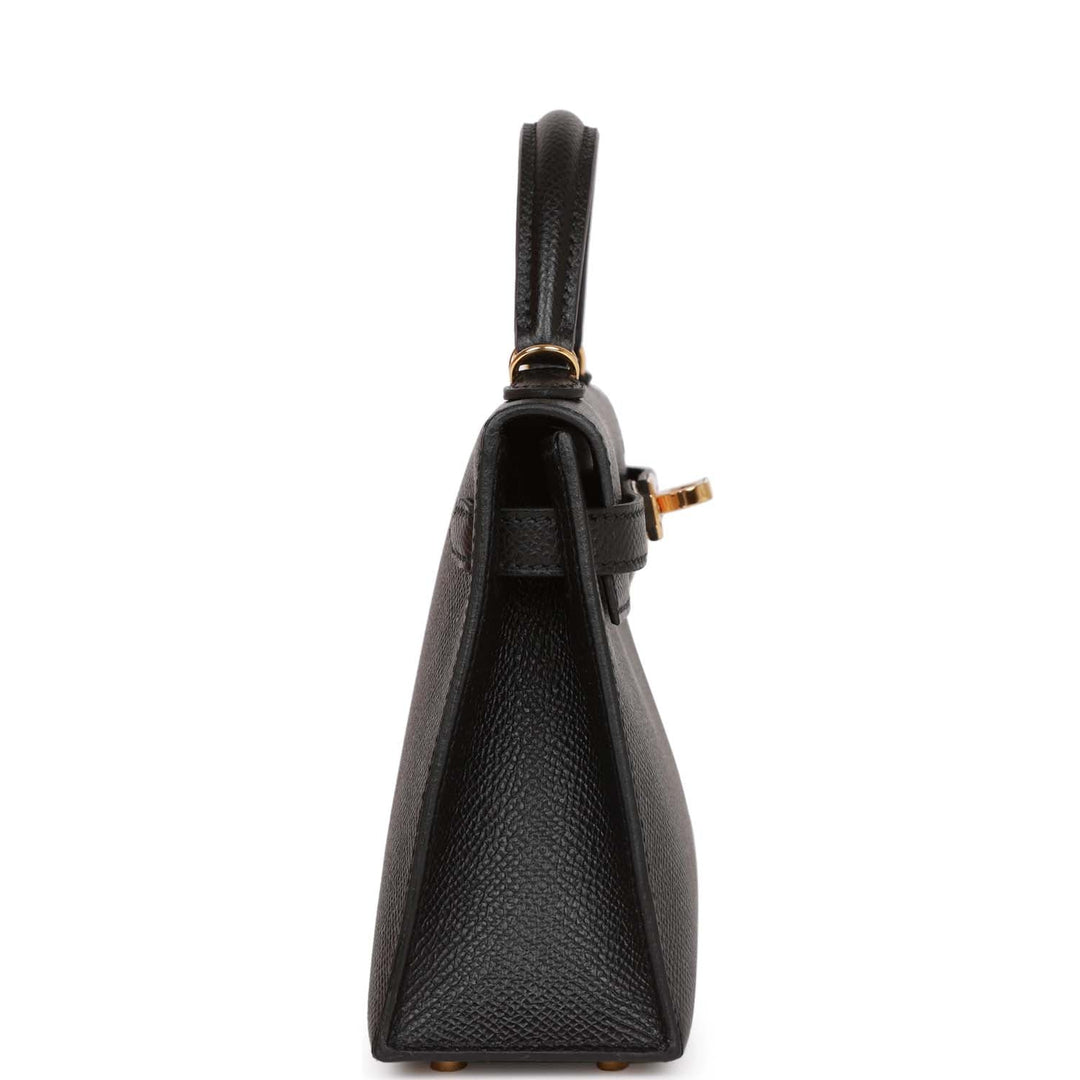 Hermes Kelly 20 Sellier Black Epsom Gold Hardware