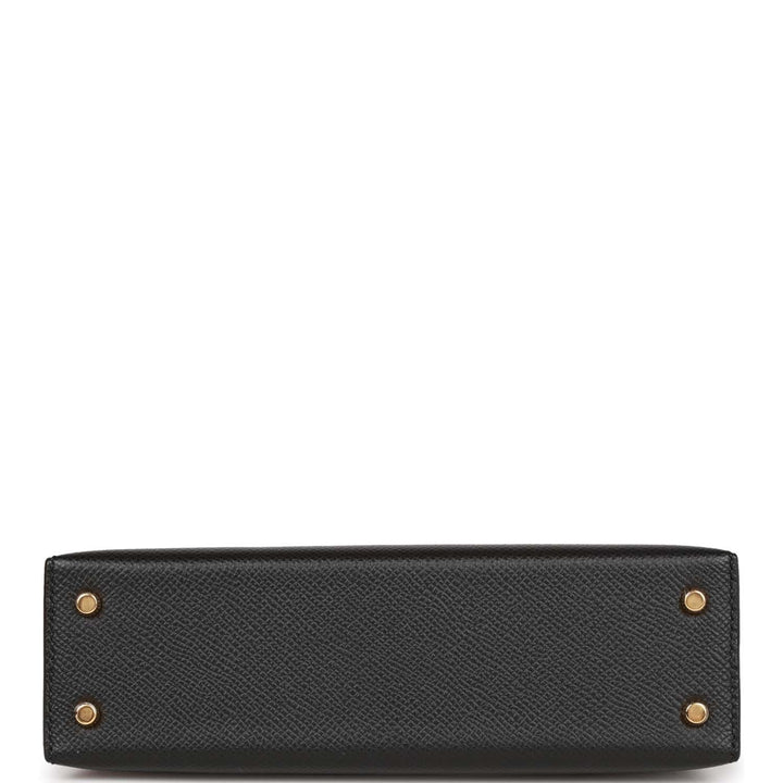 Hermes Kelly 20 Sellier Black Epsom Gold Hardware