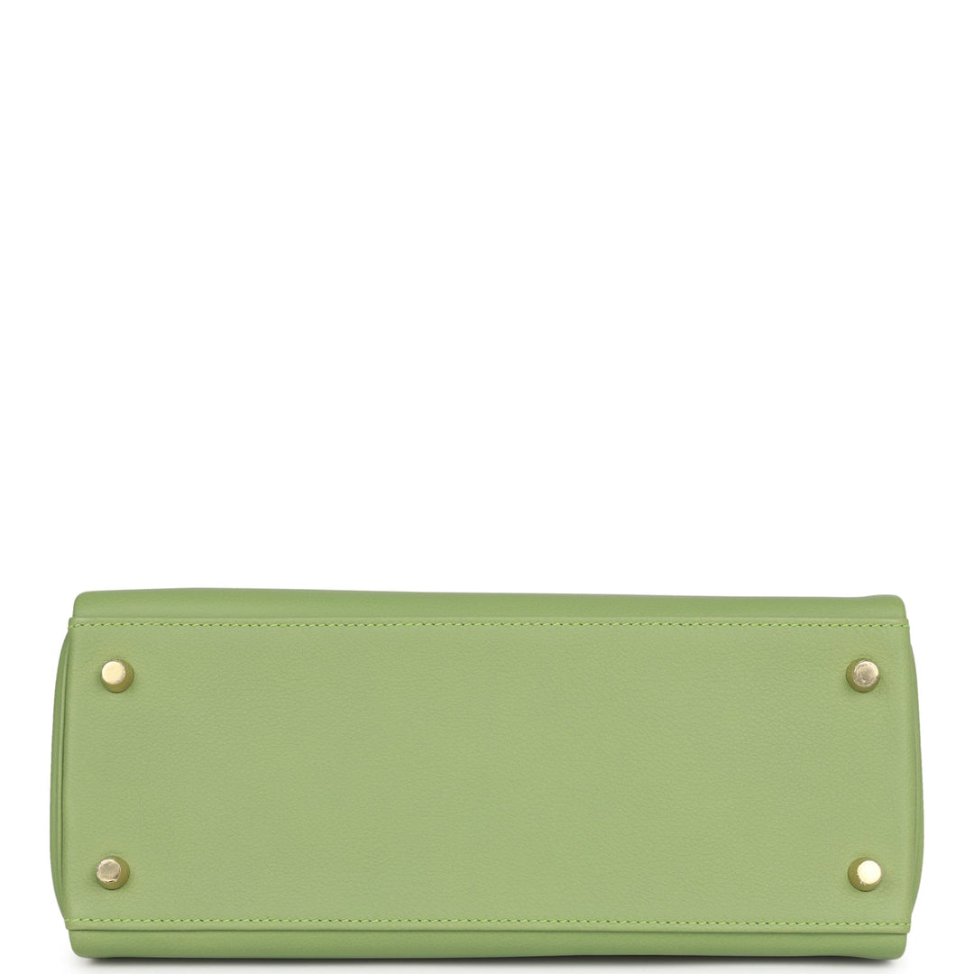 Top quality Hermes Kelly Retourne 28 Vert Criquet Evercolor Gold Hardware