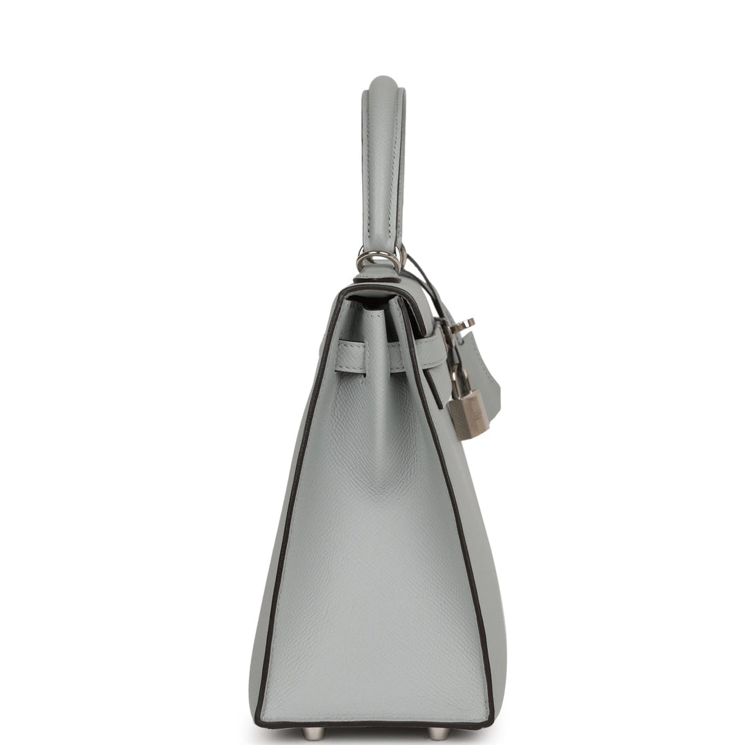 Hermes Kelly 25 Sellier Bleu Glacier Epsom Palladium Hardware