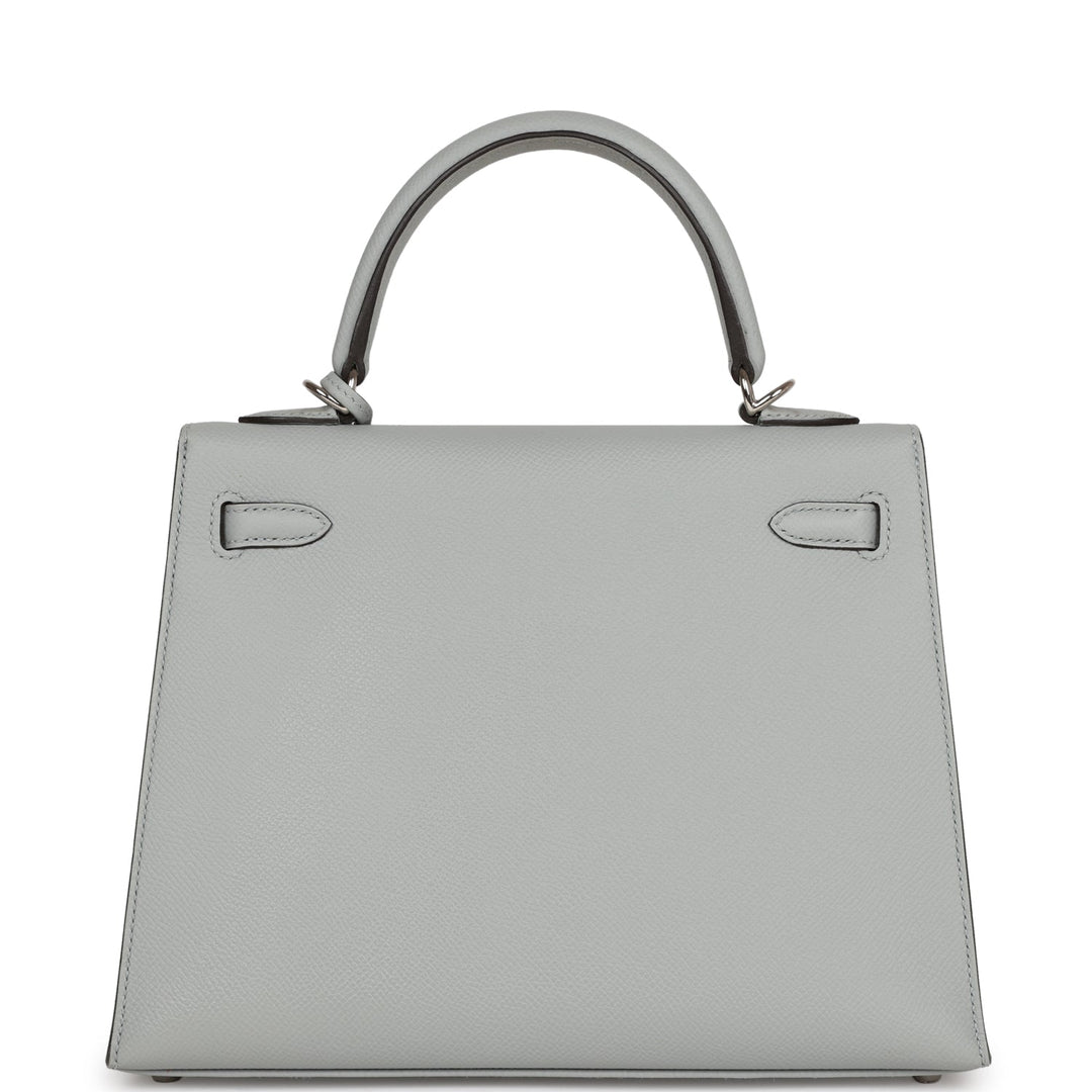 Hermes Kelly 25 Sellier Bleu Glacier Epsom Palladium Hardware