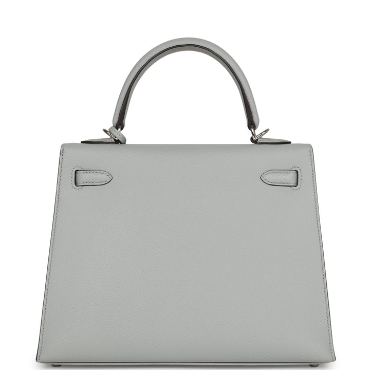 Hermes Kelly 25 Sellier Bleu Glacier Epsom Palladium Hardware