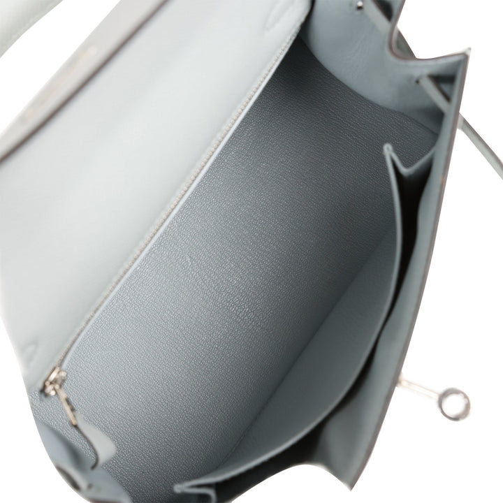 Hermes Kelly 25 Sellier Bleu Glacier Epsom Palladium Hardware