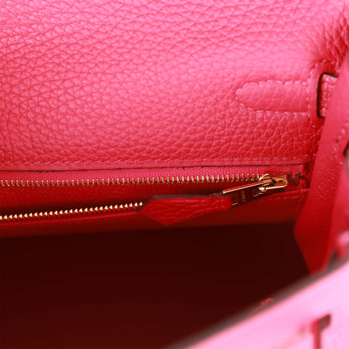 Top quality Hermes Kelly Retourne 25 Framboise Togo Gold Hardware