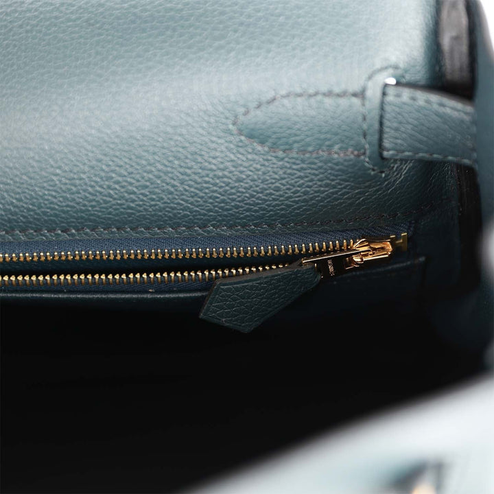 Top quality Hermes Kelly Retourne 28 Vert Rousseau Evercolor Gold Hardware