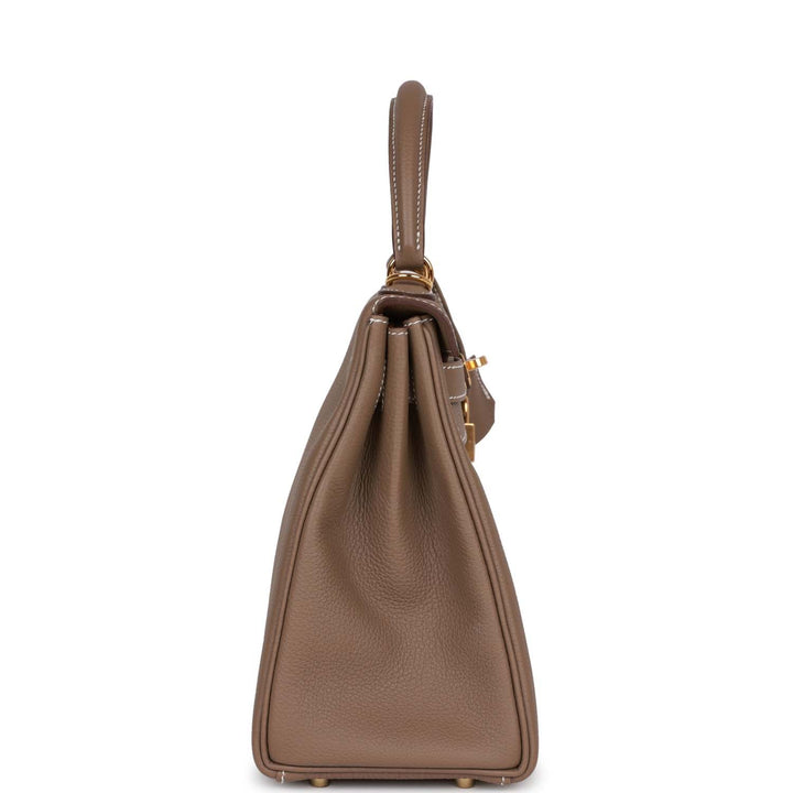 Top quality Hermes Kelly Retourne 28 Etoupe Togo Gold Hardware