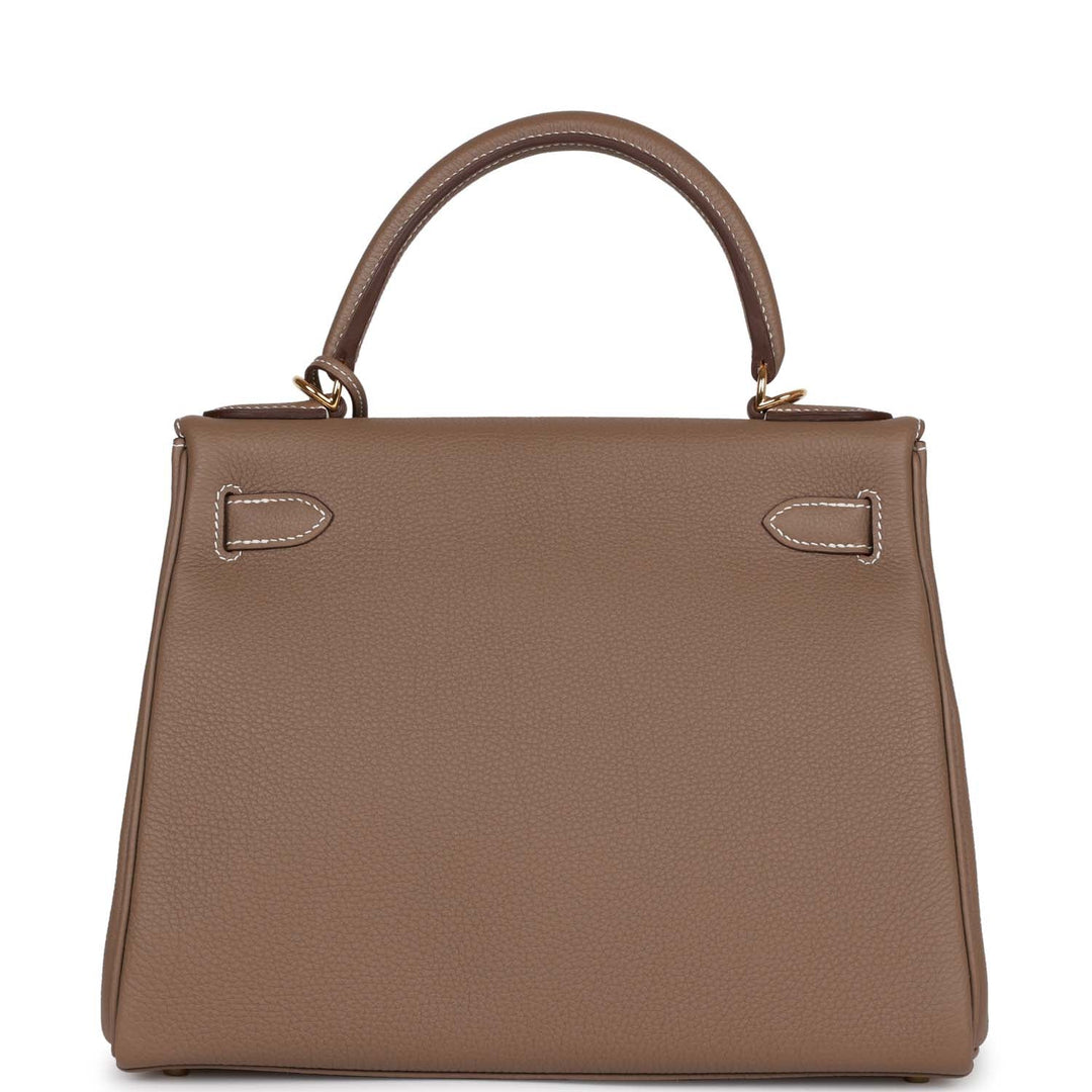 Top quality Hermes Kelly Retourne 28 Etoupe Togo Gold Hardware
