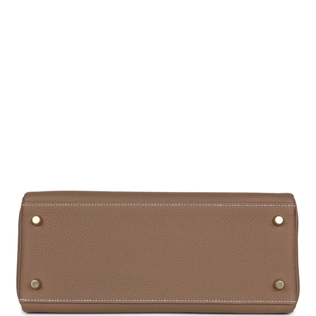 Top quality Hermes Kelly Retourne 28 Etoupe Togo Gold Hardware