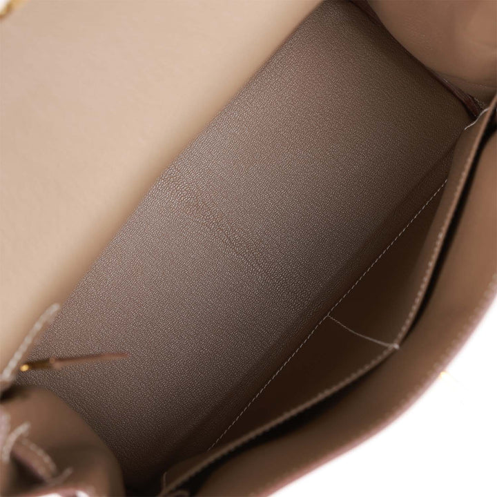 Top quality Hermes Kelly Retourne 28 Etoupe Togo Gold Hardware