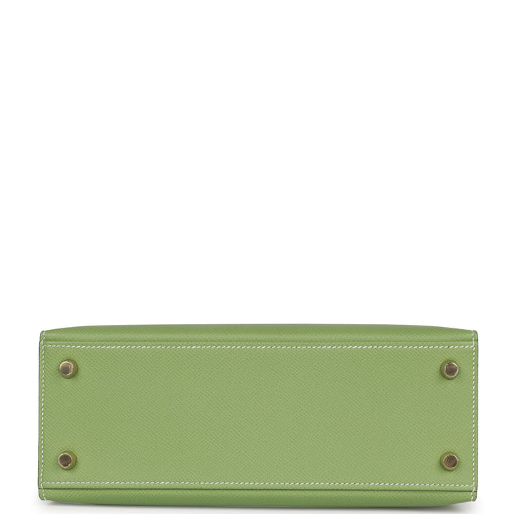Hermes Special Order (HSS) Kelly 25 Sellier Vert Criquet Epsom Permabrass Hardware