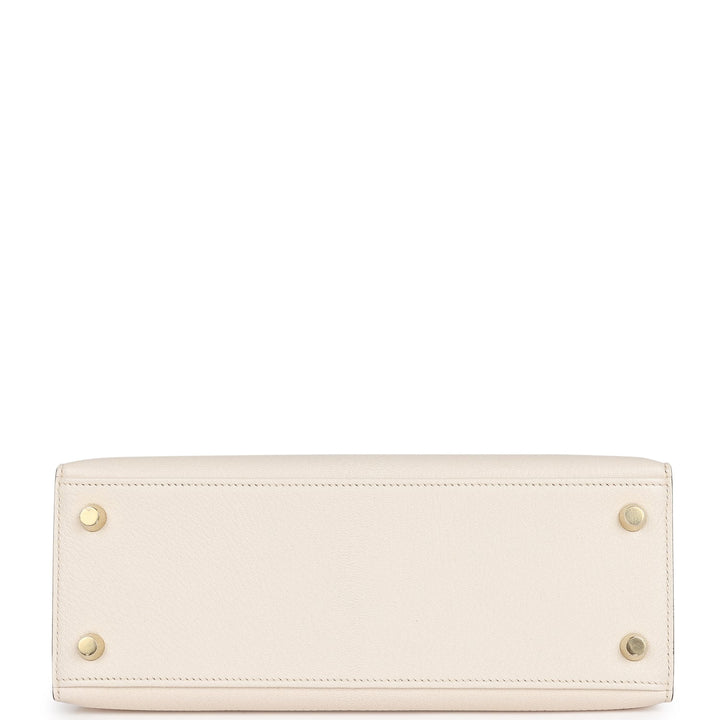 Hermes Horseshoe Stamp (HSS) Kelly Sellier 25 Nata Verso Chevre Gold Hardware