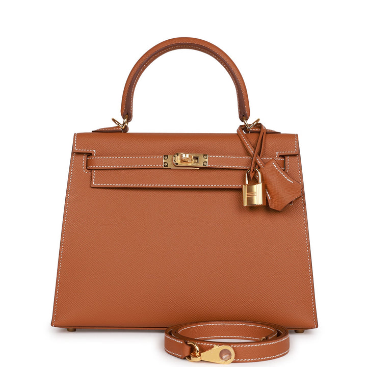 Top quality Hermes Kelly Sellier 25 Gold Epsom Gold Hardware