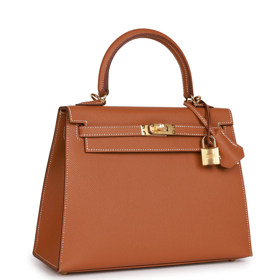 Top quality Hermes Kelly Sellier 25 Gold Epsom Gold Hardware