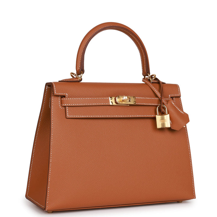 Top quality Hermes Kelly Sellier 25 Gold Epsom Gold Hardware