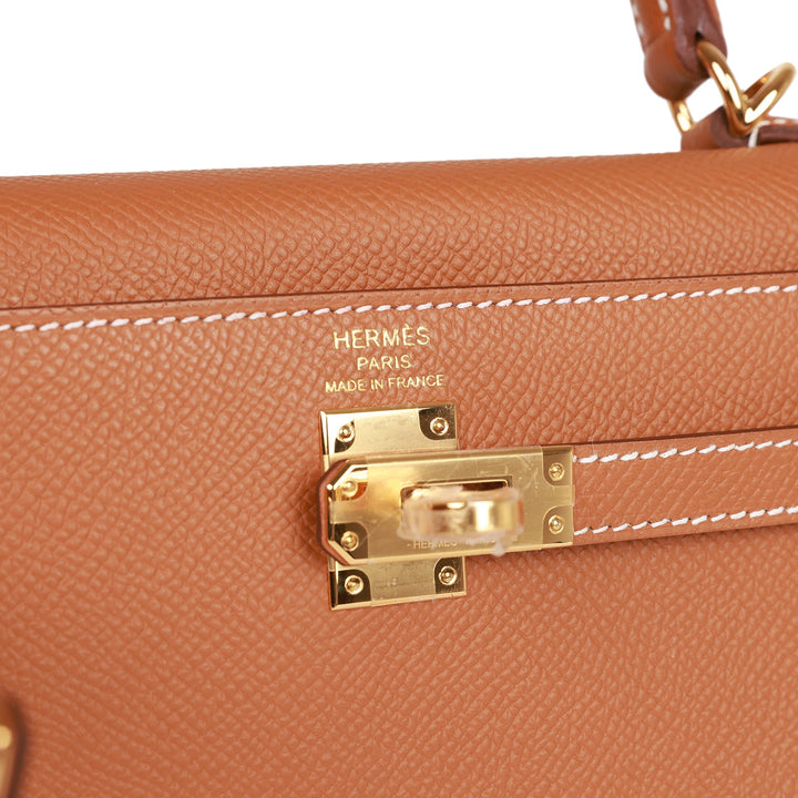 Top quality Hermes Kelly Sellier 25 Gold Epsom Gold Hardware