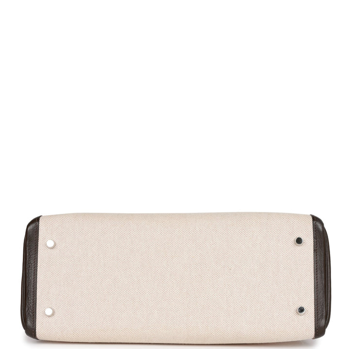 Hermes Kelly 35 Retourne Ebene Clemence and Toile H Palladium Hardware