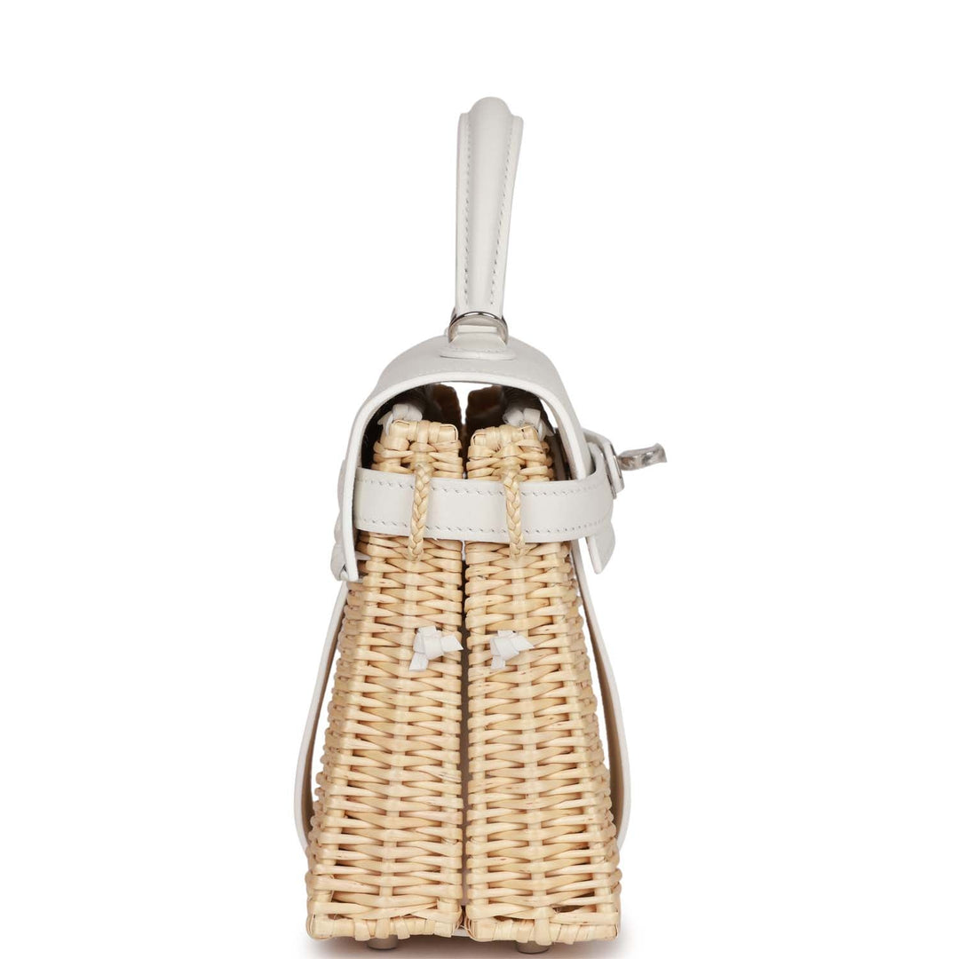 Top quality Hermes Mini Picnic Kelly 20 White Swift Palladium Hardware