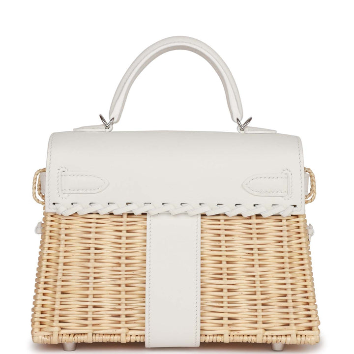 Top quality Hermes Mini Picnic Kelly 20 White Swift Palladium Hardware