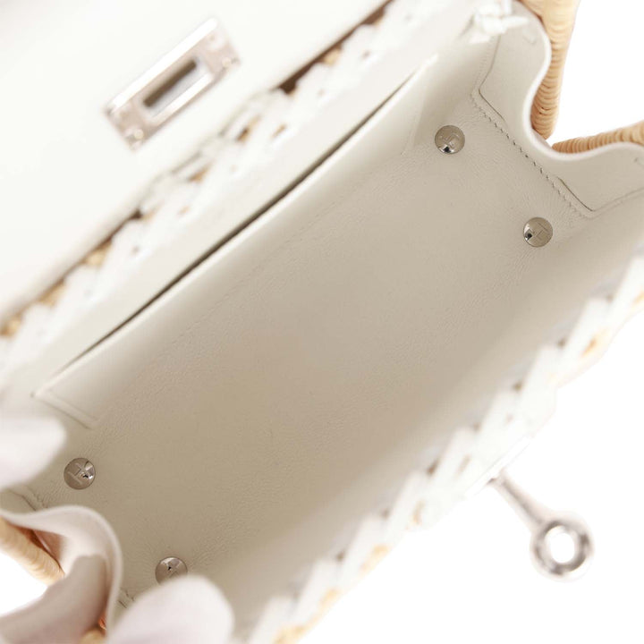 Top quality Hermes Mini Picnic Kelly 20 White Swift Palladium Hardware