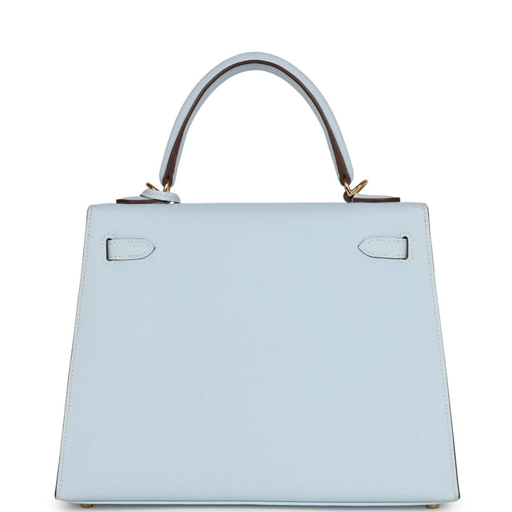 Top quality Hermes Kelly Sellier 25 Bleu Brume Epsom Gold Hardware