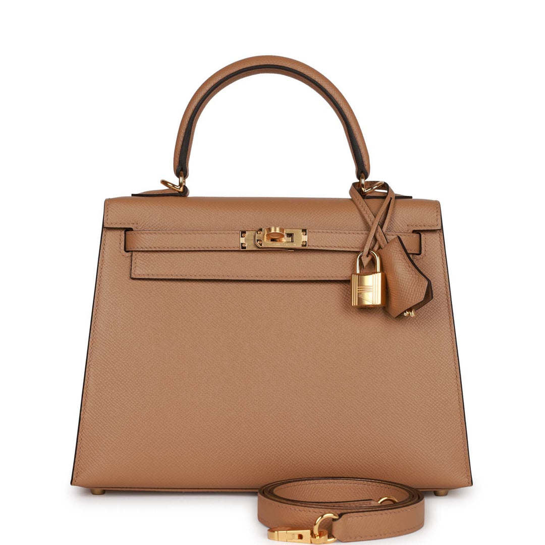 Top quality Hermes Kelly Sellier 25 Chai Epsom Gold Hardware