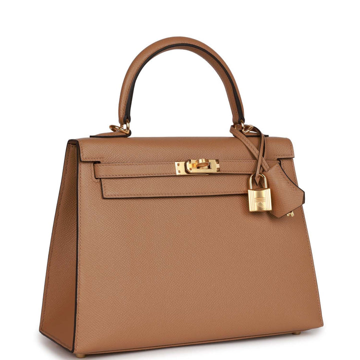 Top quality Hermes Kelly Sellier 25 Chai Epsom Gold Hardware