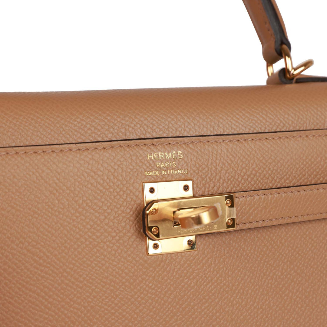 Top quality Hermes Kelly Sellier 25 Chai Epsom Gold Hardware