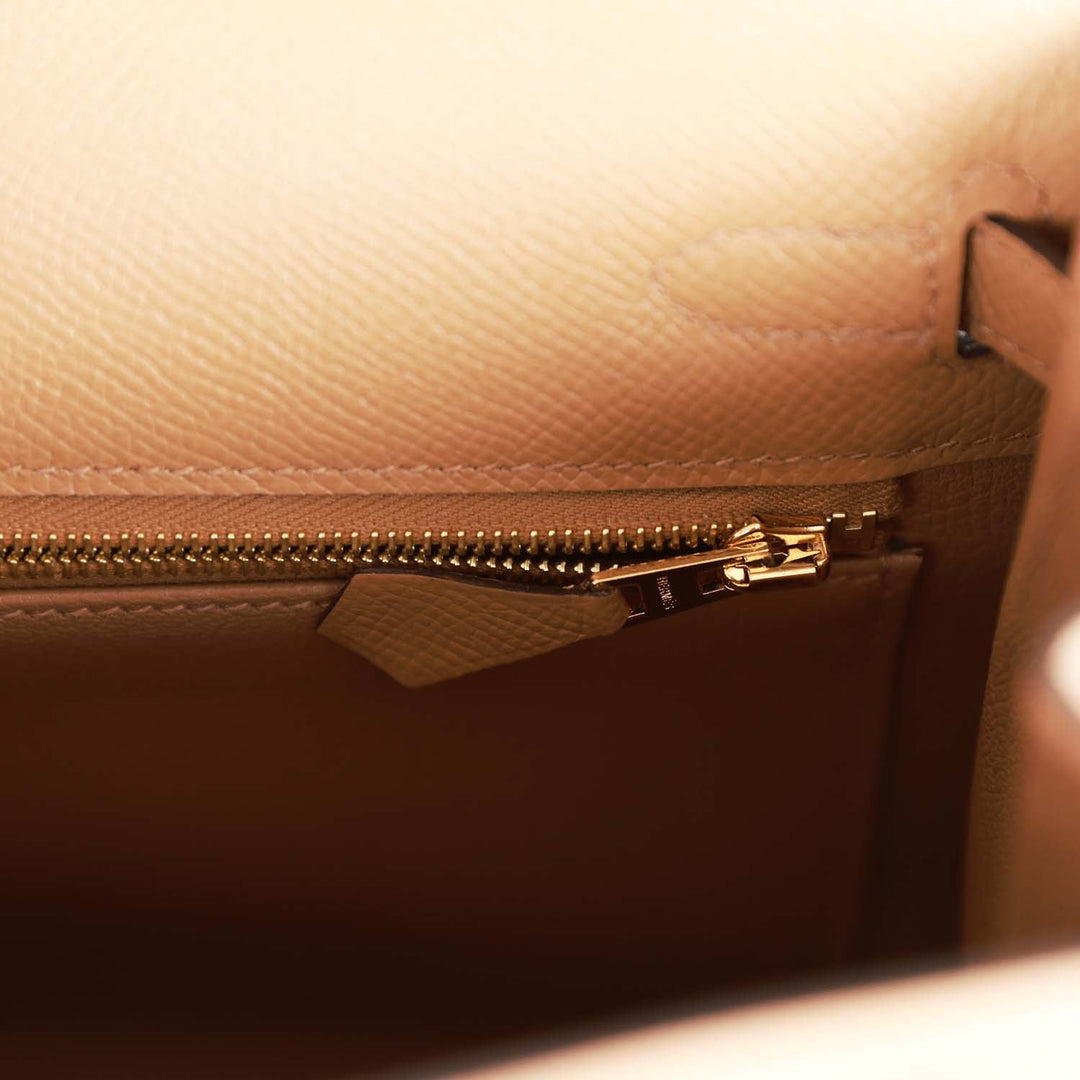 Top quality Hermes Kelly Sellier 25 Chai Epsom Gold Hardware