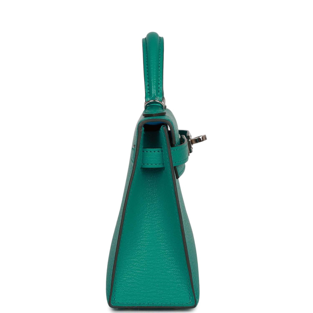 Top quality Hermes Kelly 20 Verso Vert Verone Verso Chevre Palladium Hardware