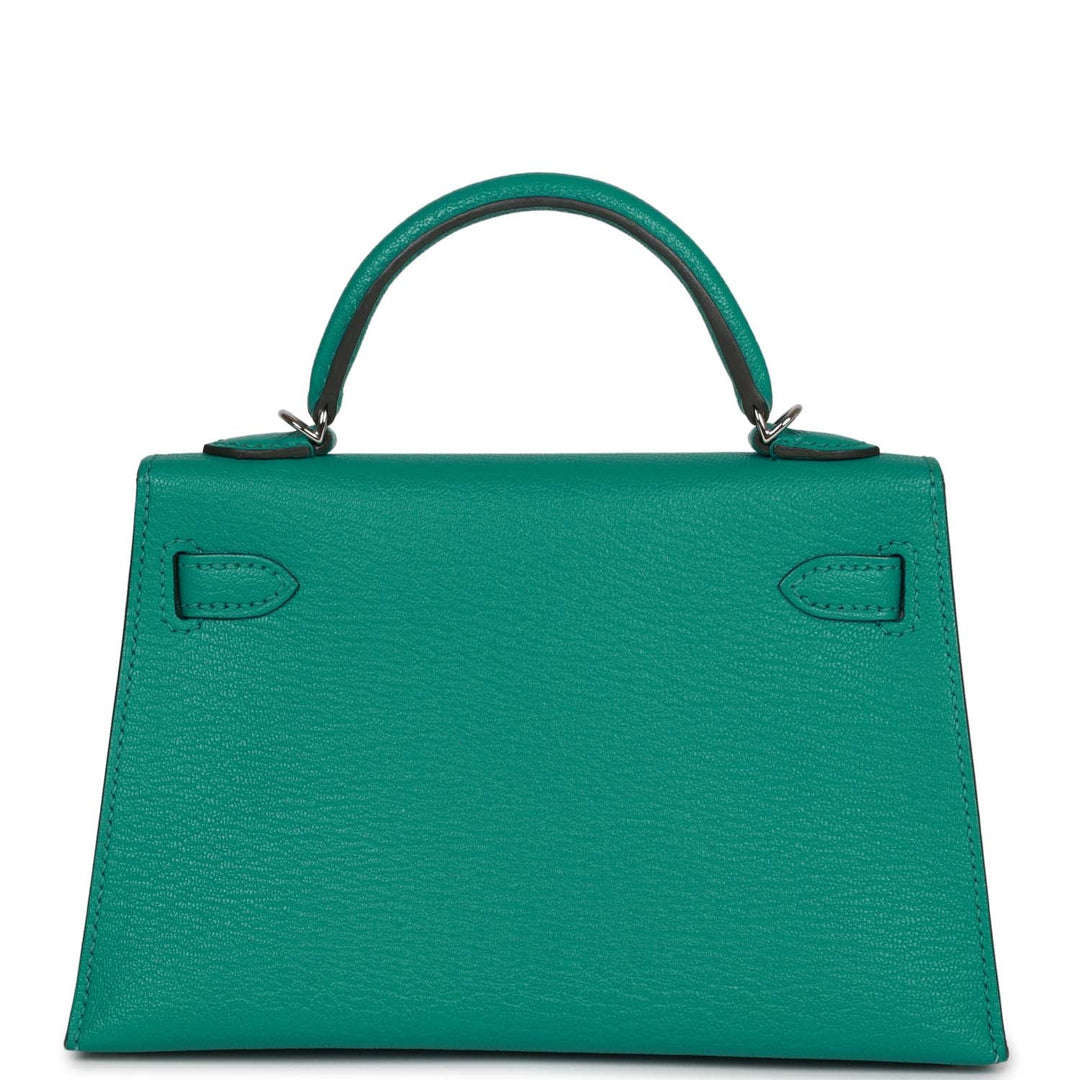 Top quality Hermes Kelly 20 Verso Vert Verone Verso Chevre Palladium Hardware