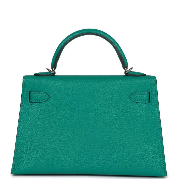 Top quality Hermes Kelly 20 Verso Vert Verone Verso Chevre Palladium Hardware