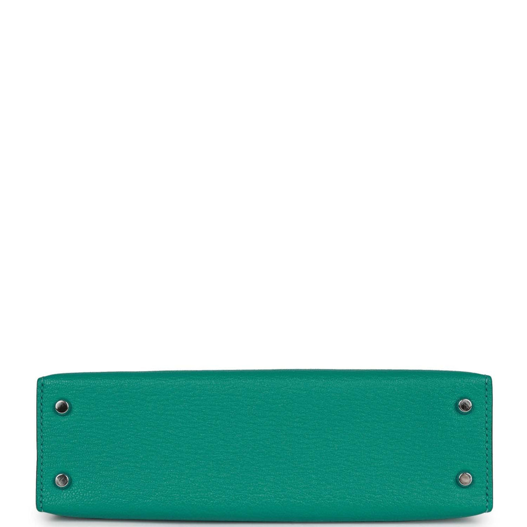 Top quality Hermes Kelly 20 Verso Vert Verone Verso Chevre Palladium Hardware