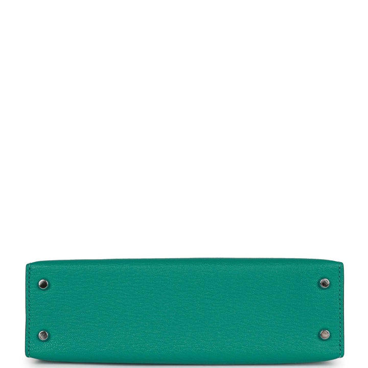 Top quality Hermes Kelly 20 Verso Vert Verone Verso Chevre Palladium Hardware