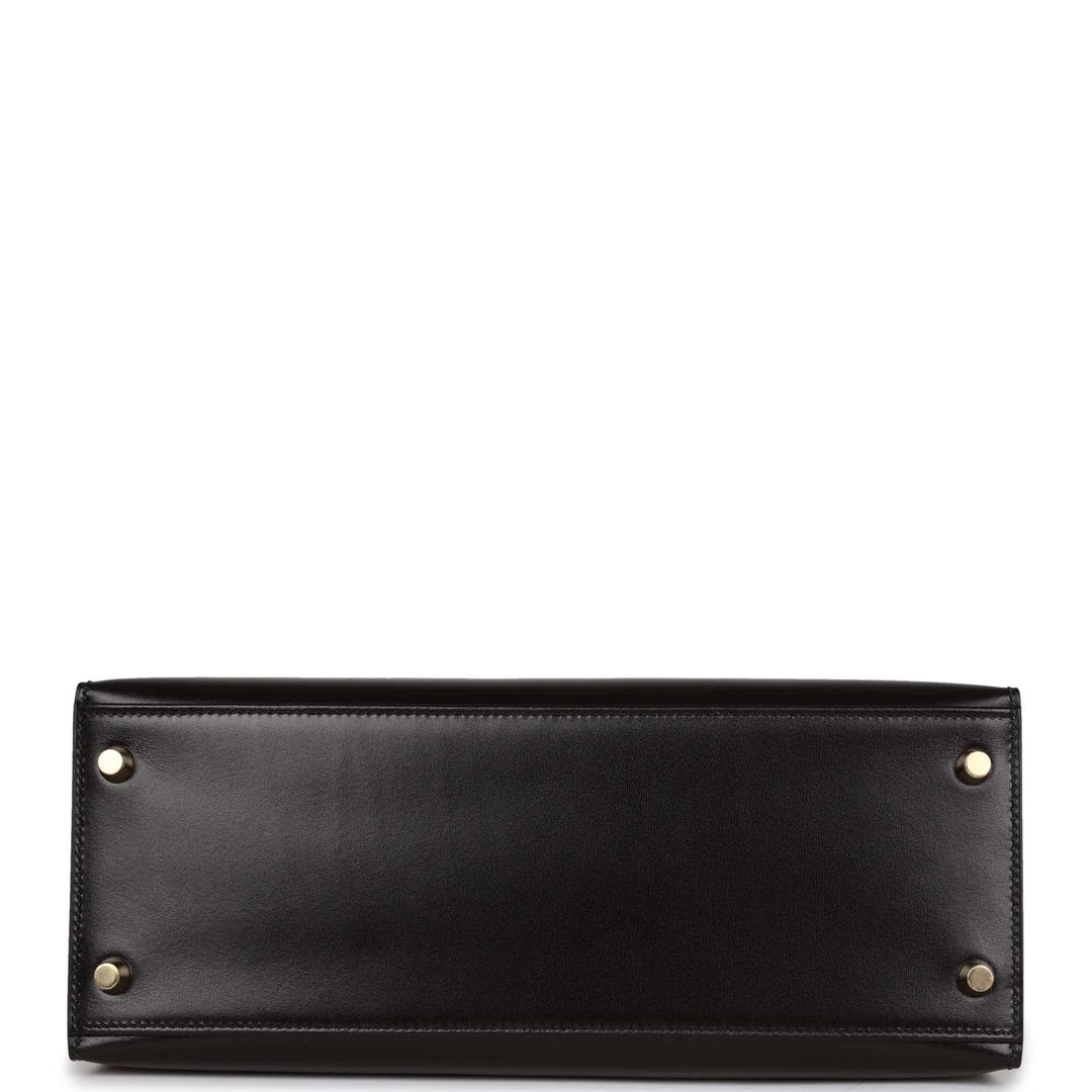 Top quality Hermes Kelly Sellier 28 Black Box Gold Hardware