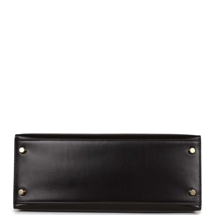 Top quality Hermes Kelly Sellier 28 Black Box Gold Hardware
