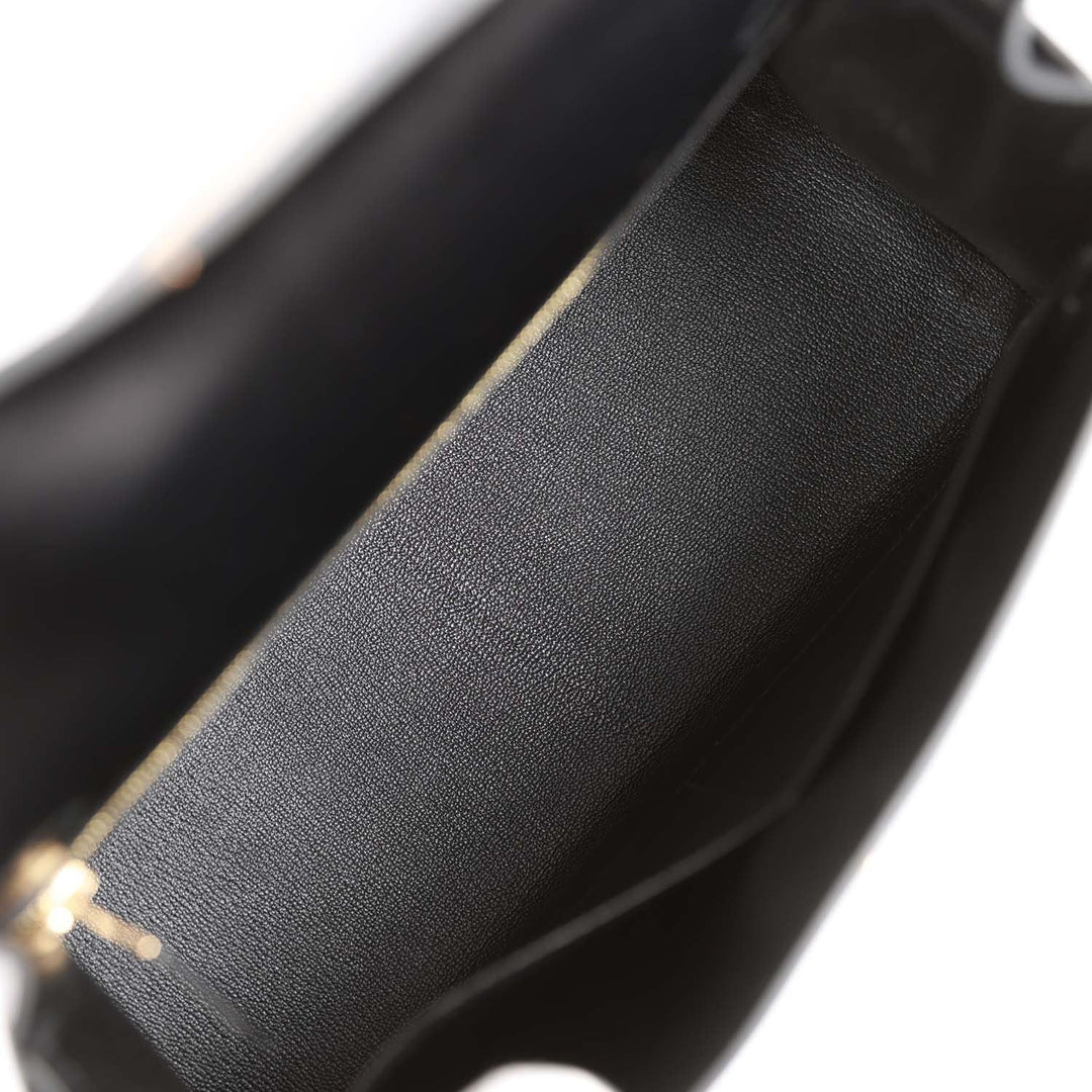 Top quality Hermes Kelly Sellier 28 Black Box Gold Hardware