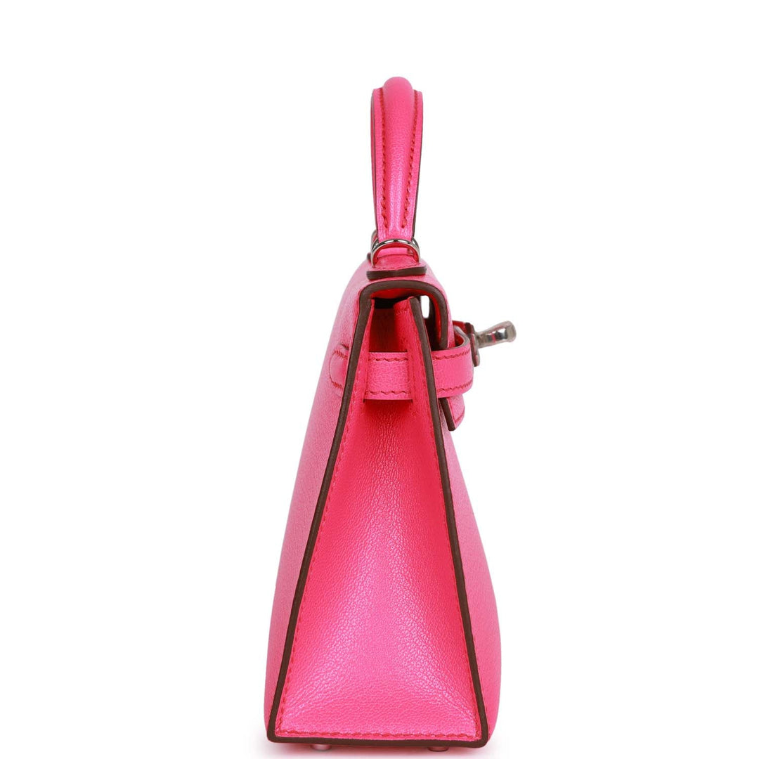 Hermes Kelly 20 Sellier Rose Pop Chevre Chamkila Palladium Hardware