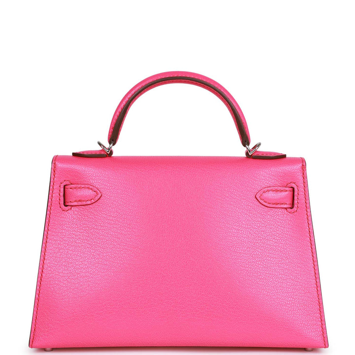 Hermes Kelly 20 Sellier Rose Pop Chevre Chamkila Palladium Hardware