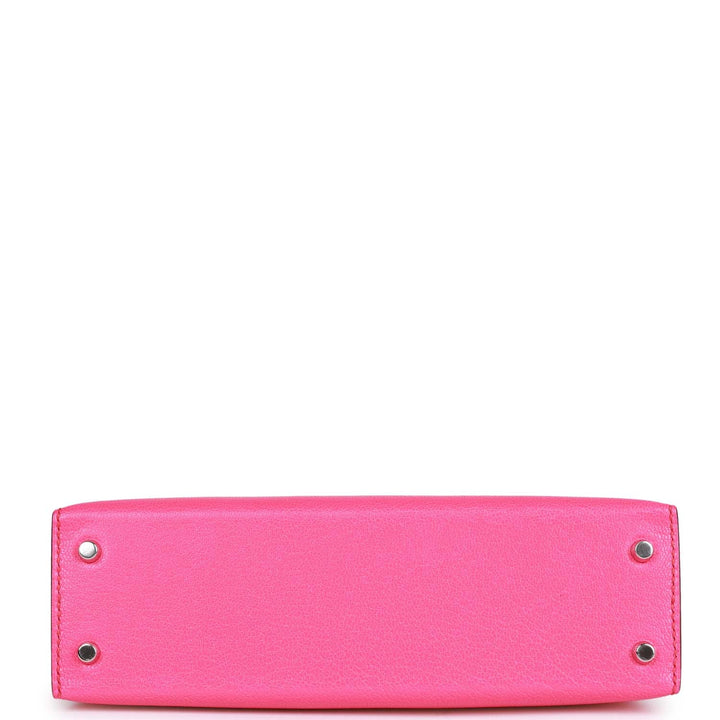 Hermes Kelly 20 Sellier Rose Pop Chevre Chamkila Palladium Hardware