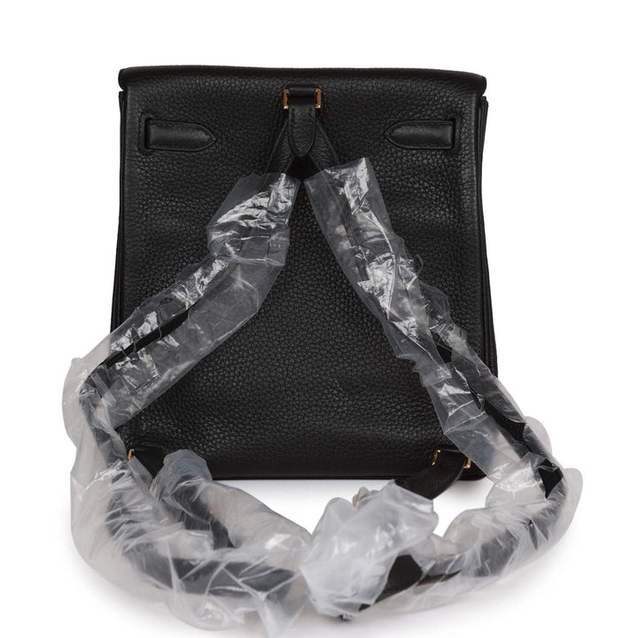 Top quality Hermes Kelly Ado Backpack Black Clemence Gold Hardware