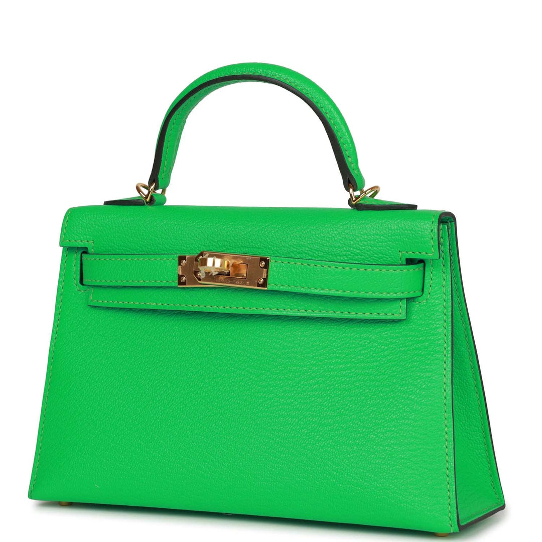 Top quality Hermes Kelly Sellier 20 Vert Comics Chevre Gold Hardware