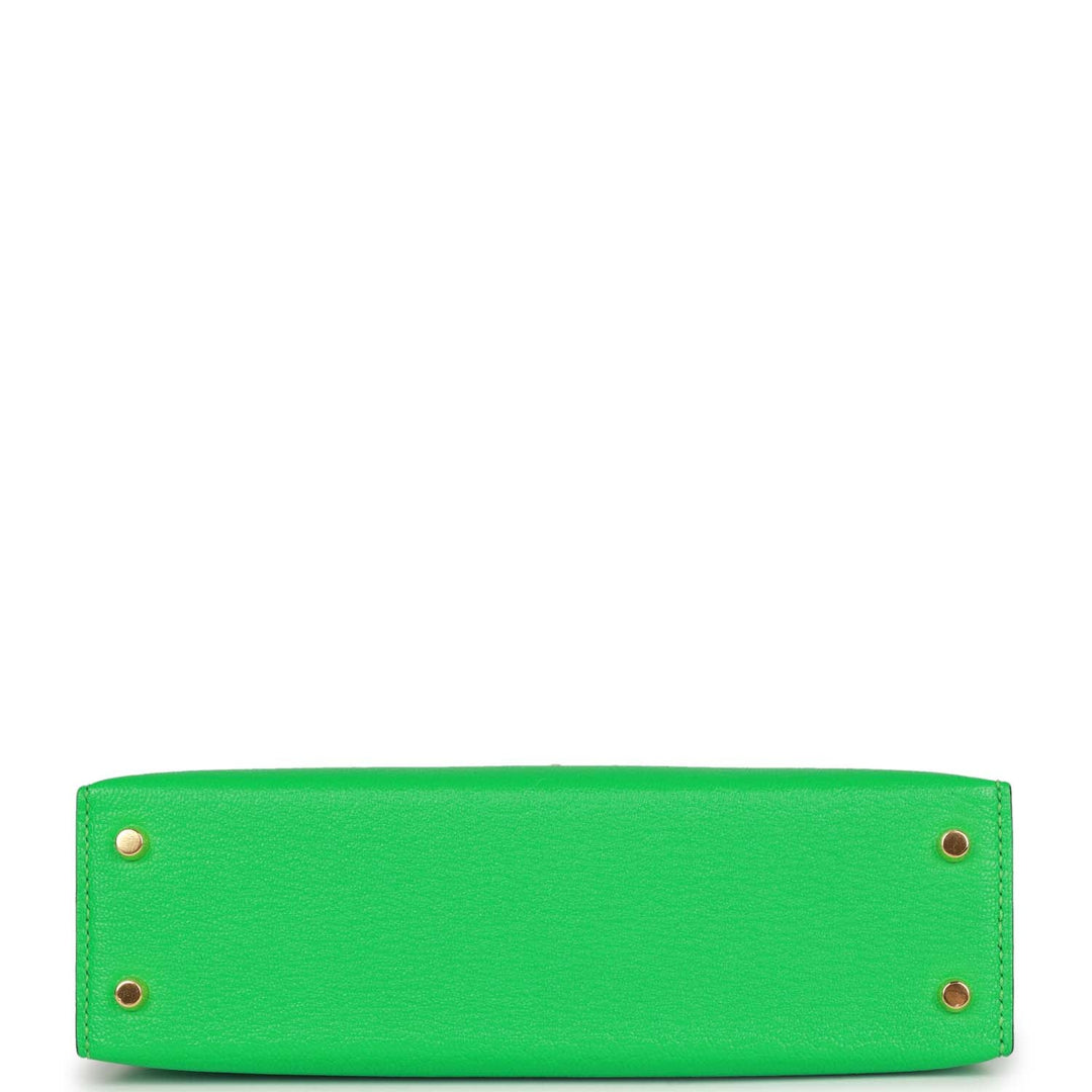 Top quality Hermes Kelly Sellier 20 Vert Comics Chevre Gold Hardware